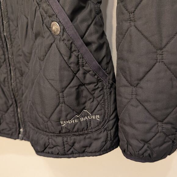 Eddie Bauer Jacket Lightweight Quilted Packable Pockets Travel Layer - Size M - Picture 6 of 7